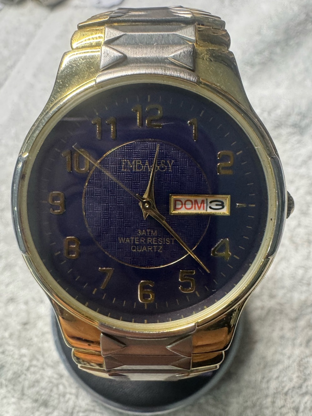 Embassy Two-Tone Men’s Quartz Watch with Blue Dial